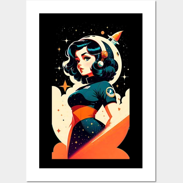 Space Pin Up Girl Wall Art by Doctor Doom's Generic Latverian Storefront